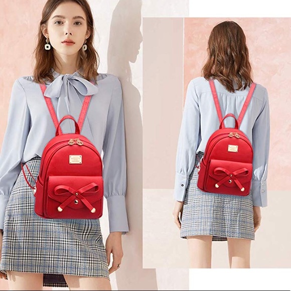 Mini Backpack Bowknot Leather-More Colors Avail. main image 8